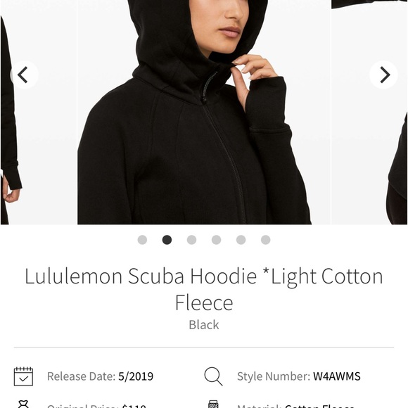Lululemon Black Cotton Fleece Hoodie - Picture 2 of 9